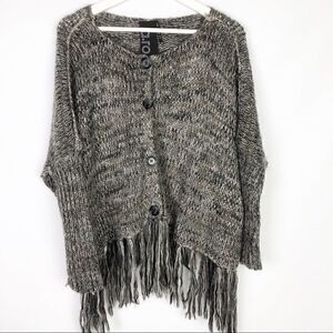 aro chunky knit fringe sweater 